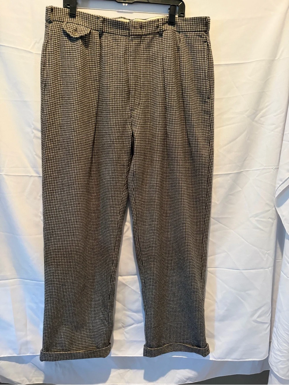 Vintage Ralph Lauren Black and White Houndstooth Dress Pants Office Size 36W